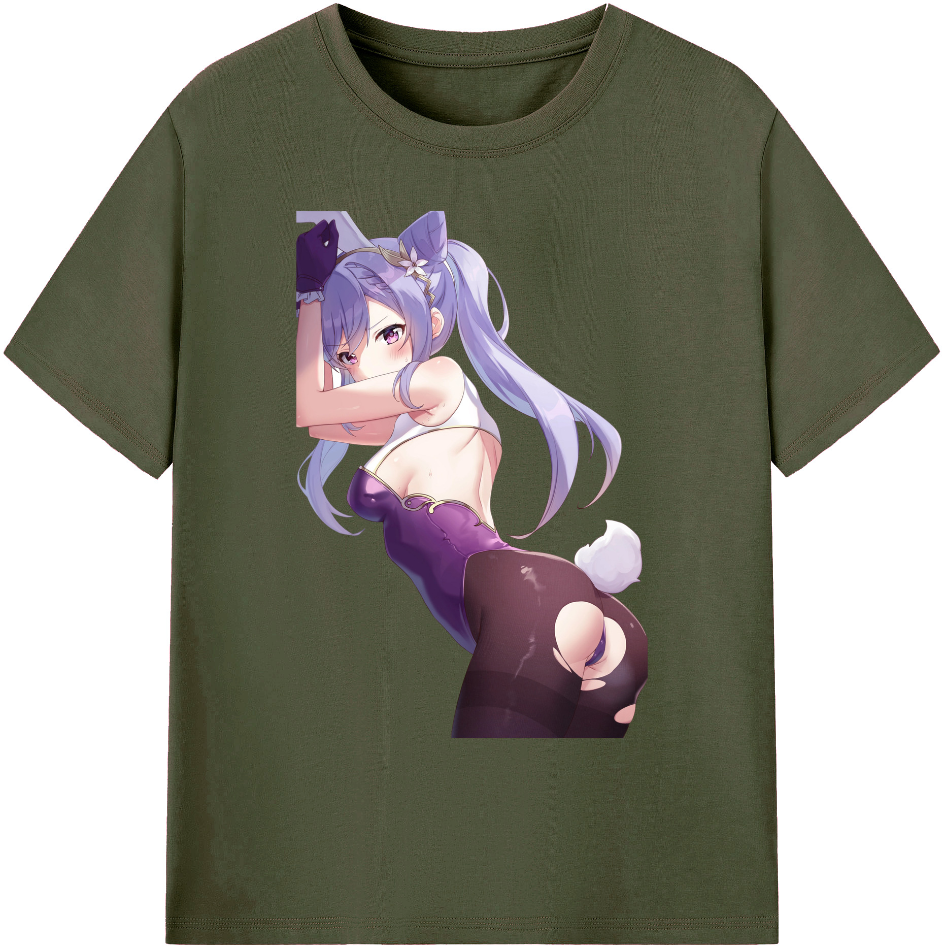 げんし神 刻晴 こくせい genshin Kokusei 綿100％ メンズ半袖Tシャツ｜肌触りやわらか＆通気性